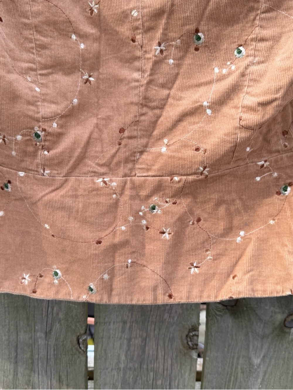 Vintage Relativity Corduroy Floral Embroidered Jacket Cottagecore Boho 90s - Picture 4 of 13